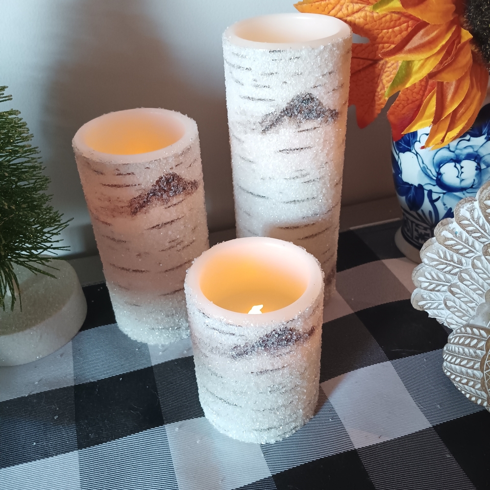 Birch LED Flameless Candles - Set of 3